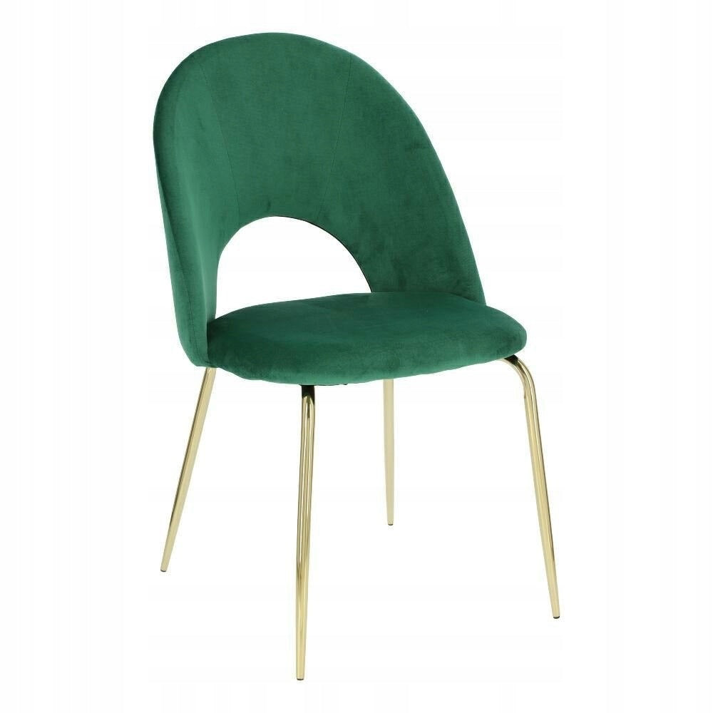 Sedia in velluto verde con gambe color oro – Delta home
